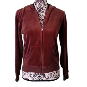 Izod Brown Velvet Velour Hoodie